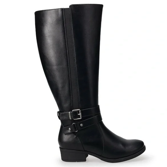 NWT #8 Croft & Barrow Pose Women's Ortholite ECO Black Riding Boots Size 10 - Picture 2 of 10